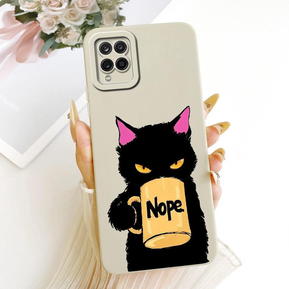 For Samsung Galaxy A12 M12 SM-A125F A127F Cute Cat Flower Butterfly Cartoon Phone Case Shockproof Soft Silicone Cases