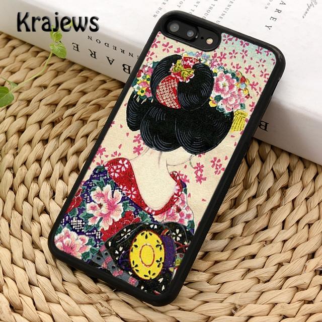 Krajews Japanese Geisha Soft Phone Case Cover For iPhone 17 Air 16 15 14 Plus 11 12 13 Pro Max Coque Shell Fundas