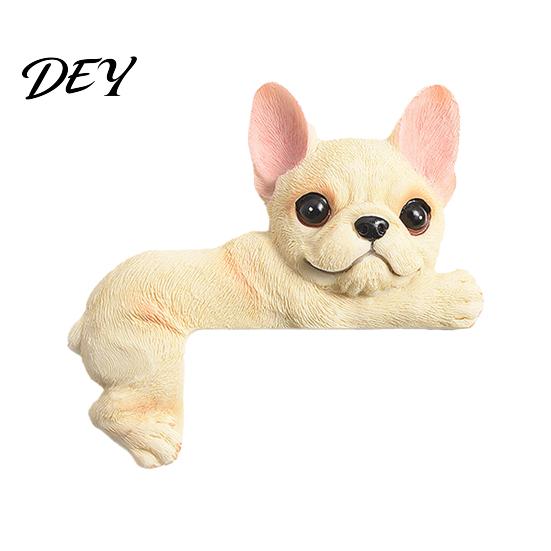 Cute Frenchie Room Decor 3D French Bulldog Resin Light Switch Cover, Cartoon Dog Wall Socket Art Decal Decor, Self-Adhesive Animal Plate Sticker
