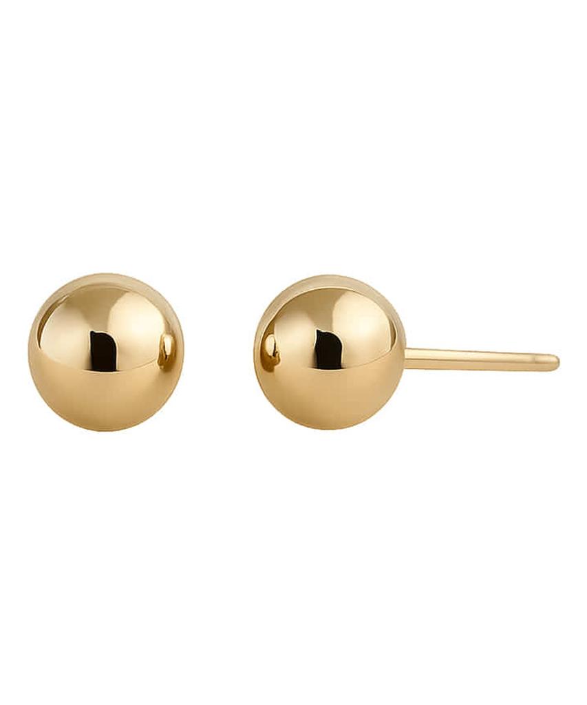 Alleun 10K 14K Ball Round Gold Earrings Daily Bold Mini