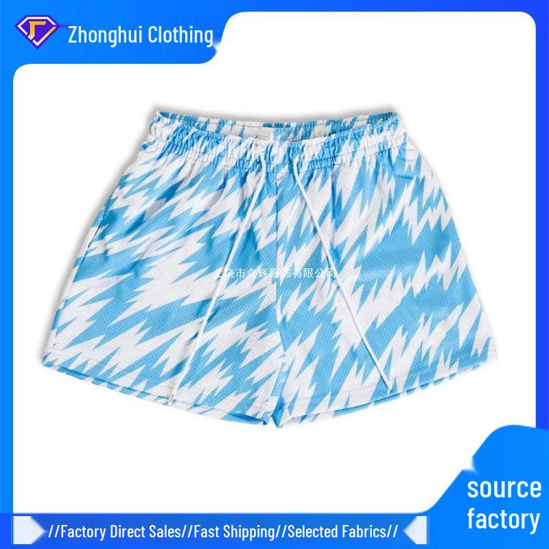 

New Men s American-Style Mesh Fitness Running Shorts L небо синє кольору