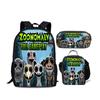 Beliebte jugendliche Neuheit Zoonomaly 3D-Druck 3 Stück/Set Studenten-Reisetaschen Laptop-Tagesrucksack Rucksack Brottasche Federmäppchen