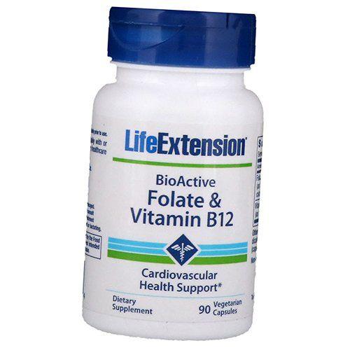Biologisch aktives Folat und Vitamin B12, bioaktives Folat und Vitamin B12, Life Extension 90 vegetarische Kapseln (36346041)
