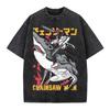 Chainsaw Man Anime Graphic TShirt Retro Washed New Cotton Short Sleeve Men Casual Summer Top Manga Fashion