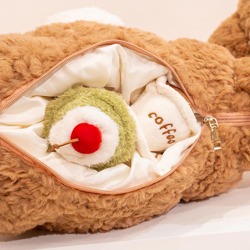 Cartoon Bear Croissant Croissant Pillow Plush Toy Bread Doll Home Sofa Pillow Cushion Girls Gift