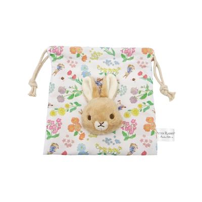 Nakajima Corporation Peter Rabbit Boa Face Drawstring Bag Flower H18 X W18 X D3cm 199676-24