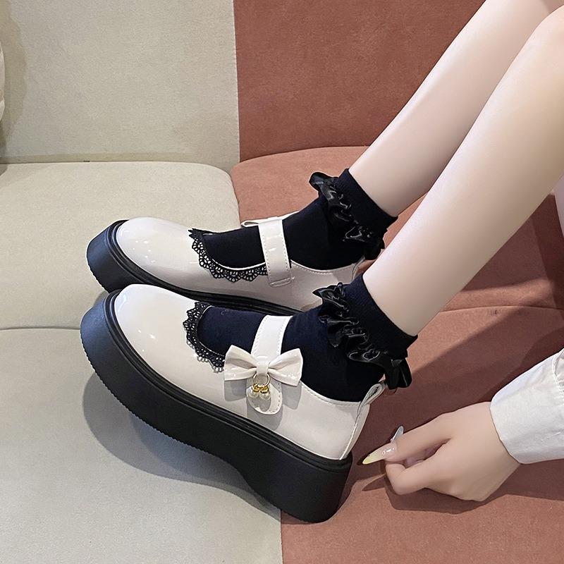 Fashion 2025 New Fashion Lace Women's Pumps Spring Autumn Mary Jane SHOES Sweet Butterfly Knot Platform Casual Lolita Ladies Shoes