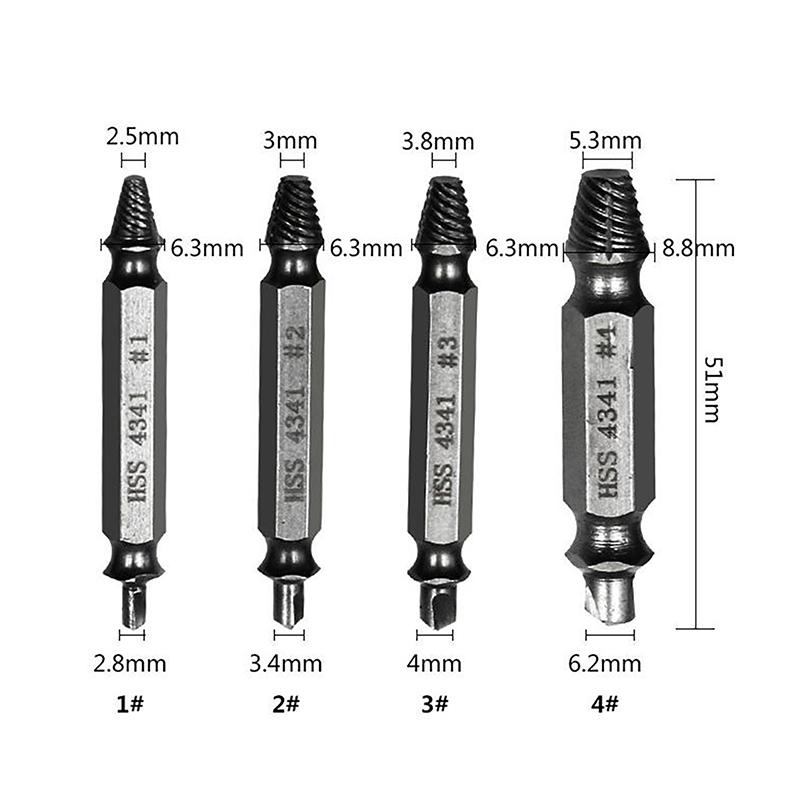 4/5 Stück Mehrzahn-Extraktorbohrer Gebrochener Beschädigter Schraubenextraktor Bohrer Speed Out Bolzenextraktor Bolzenbolzenentferner Werkzeuge