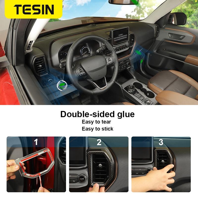 TESIN ABS Air Conditioner Vent Outlet Decorative Ring Protective Cover For Ford Bronco Sport 2022 Car Interior