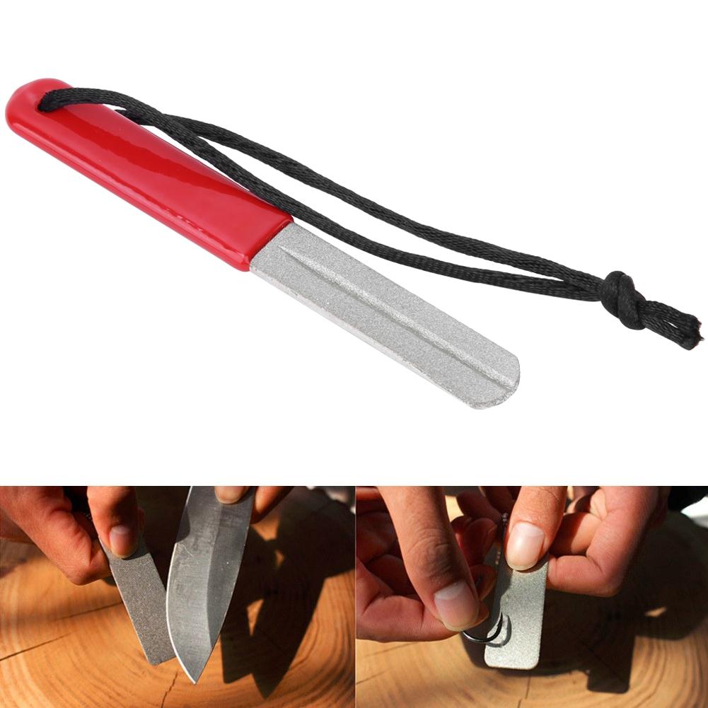 Outdoor Pocket Diamond Fish Hook Knife Sharpener Sharpening File Fishing Tool Accessory
