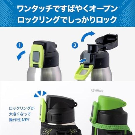 Atlas water bottle 600ml children elementary school direct drinking cover strap kids cooling only stainless steel vacuum insulation lightweight sports