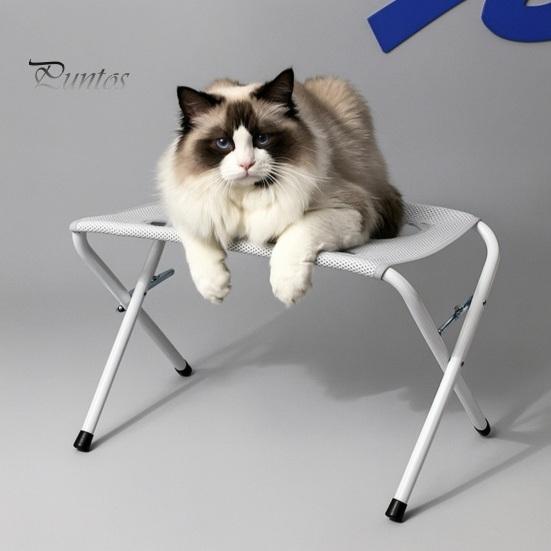 Adjustable Pet Grooming Stand Table with Foldable Stand, Strap, Cat Hammock, 8-Hole Small Dog Tool Washing Station for Bathing, Nail Trimming of Dogs