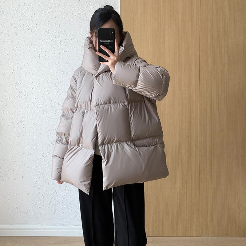 Cloud Puff Premium Sense 90 White Duck Down Hooded Down Jacket Women's 2024 New Thickened Small Bread Jacket Tide