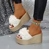 Fashion Luxury Sandals Women Designers Wedges Sandals Women Slippers Summer Beach Platform Shoes Flower Women High Heel Slippers Fashion