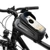 Pancerna torba sakwa rowerowa na ramę z kieszonką na telefon 1.7 l - czarna