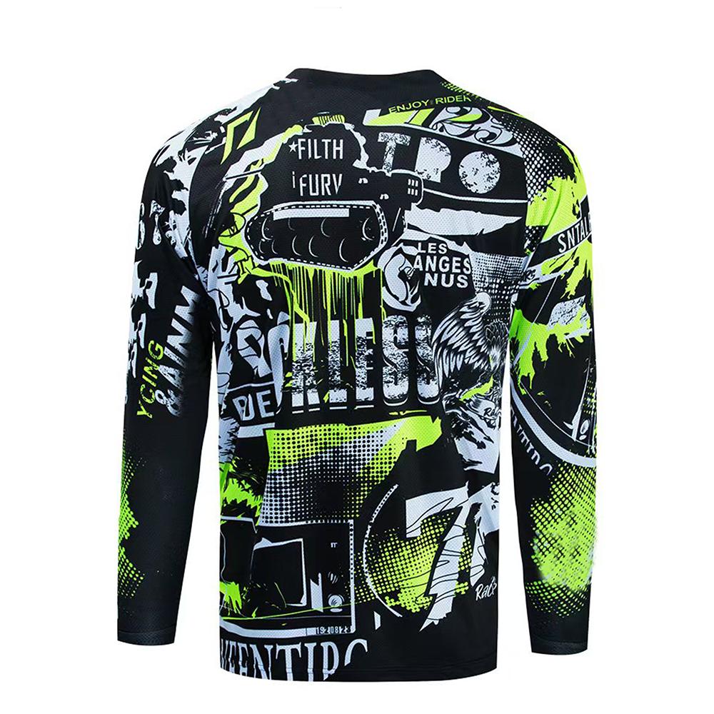MTB Motorradrennkleidung cooler Aufdruck Motorradfahren schnelltrocknend atmungsaktiv langärmeliges Oberteil professionelle Fahrausrüstung um Ihnen zu helfen zu galoppieren