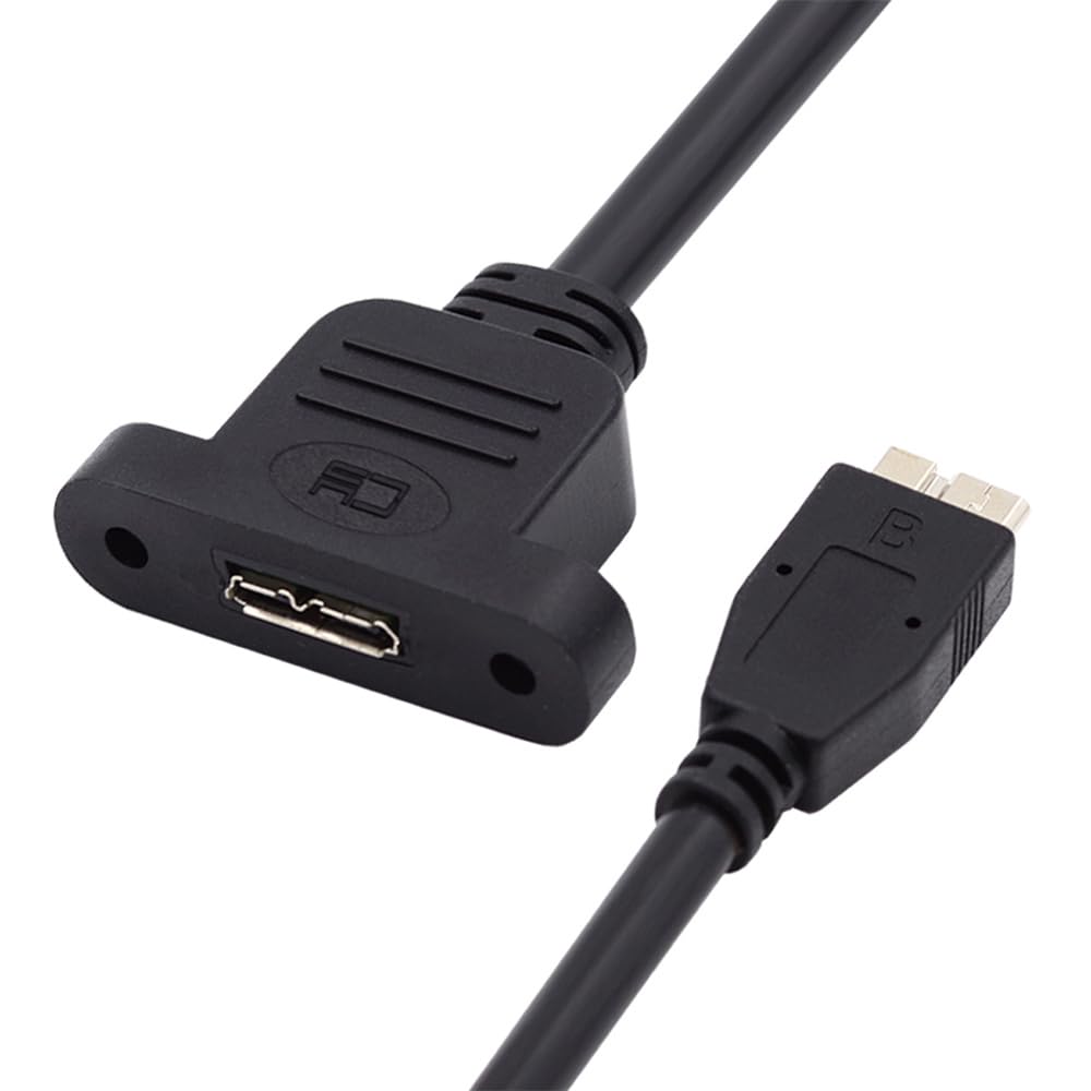 

кабель cablecc 5 Гбит/с Micro USB папа - Micro USB мама, крепление на винтах, удлинитель 50 см 3.0 3.0 кабель Type-B, чёрный