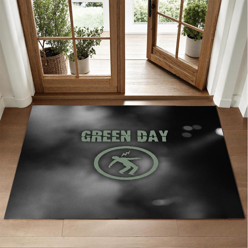 Green Day Design Crystal Velvet Rug Soft Decorative Mat for Bedroom Entrance