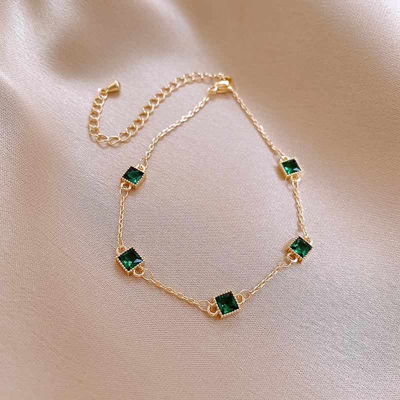 Korean Zircon Octagonal Rose Bracelet - Light Luxury, Elegant Bangle, Fresh Sweet Hand Jewelry
