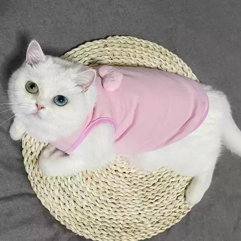 Pet Clothes Cat Vest for Persian Cat Siamese Kitten Spring Autumn Thin Teddy Bear Schnauri Dog Clothes Summer Small Dog Tank Top