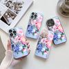 Pink and Floral Fragrance Is Suitable for iPhone17ProMax Metallic Paint Mobile Phone Protective Case, the New Niche 17 All-inclusive Fine Hole 16.