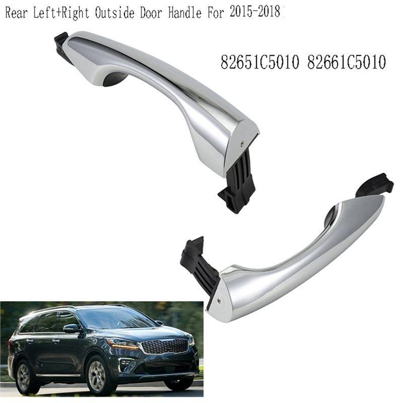 Rear Left+ Right Exterior Door Handles For Hyundai Kia Sorento 2015- 2018 Part Numbers 82651C5010 82661C5010