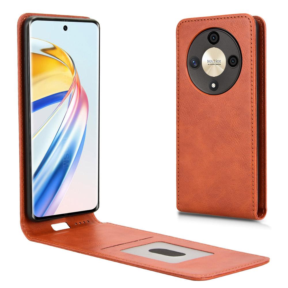 

Чехол для Honor Magic6 Lite 5G/X9b 5G с отделением для карт, магнитный откидной кожаный чехол для телефона Orange