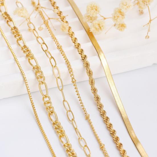 45783 Pcs/Set Women Stacking Bracelet Set Retro Hip Hop Style Snake Bone Chain Different Hollow Chain Adjustable Golden
