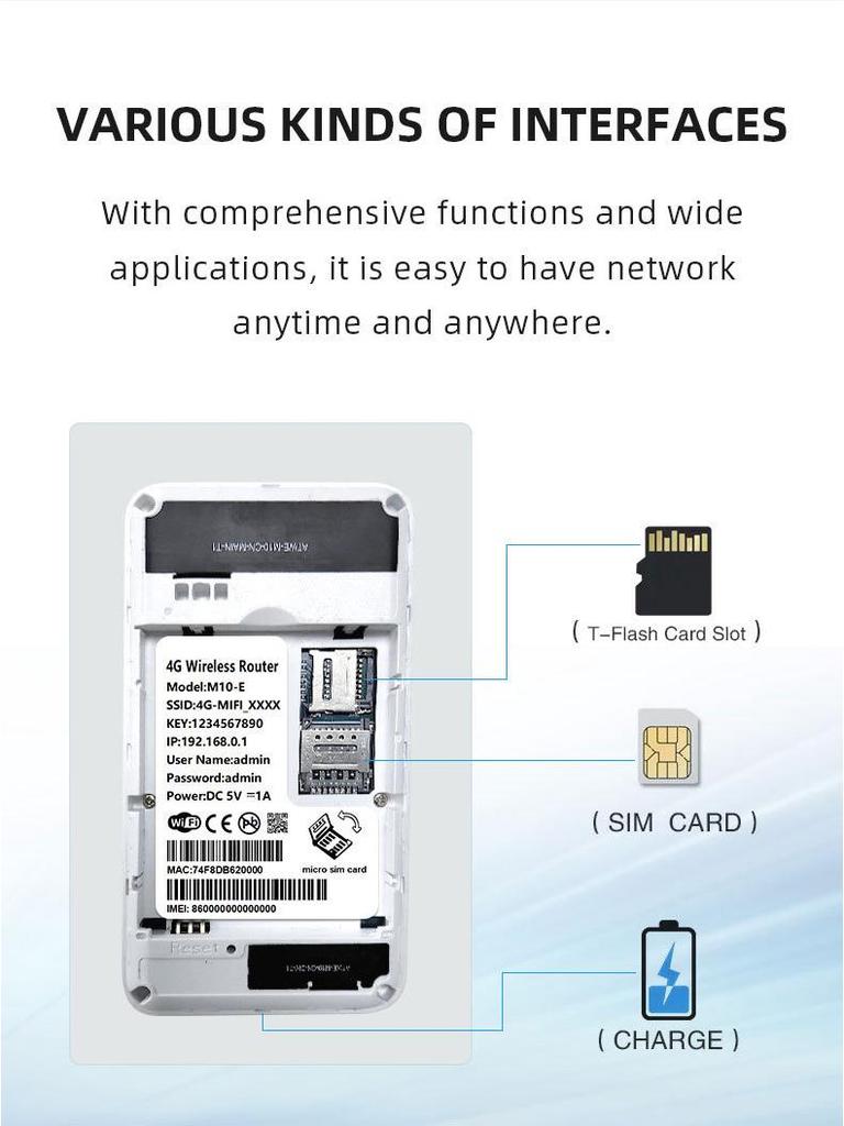 Latin America 4G Portable WiFi MIFI Router with 3000mAh Battery - M10