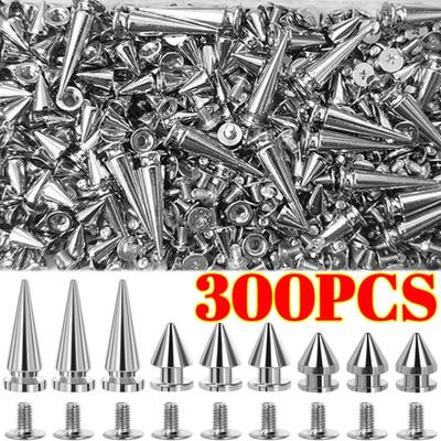 300/10PCS Spike Punk Rivets Metal Screwback Studs DIY Handcraft Cool Punk Garment Rivets Decoration for Clothes Shoes Leather