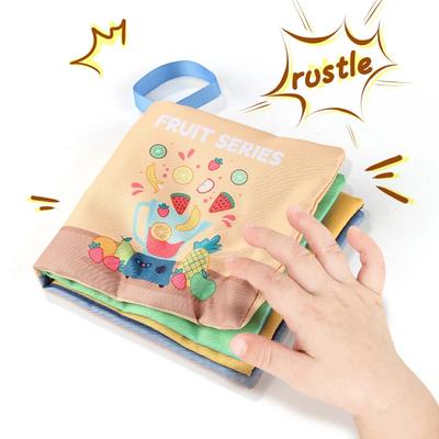 Babybücher Stofftiere Montessori 3D Haptik Hoher Kontrast Stoffbuch Sensorische Frühes Lernen Bücher für Kinder Lernspielzeug