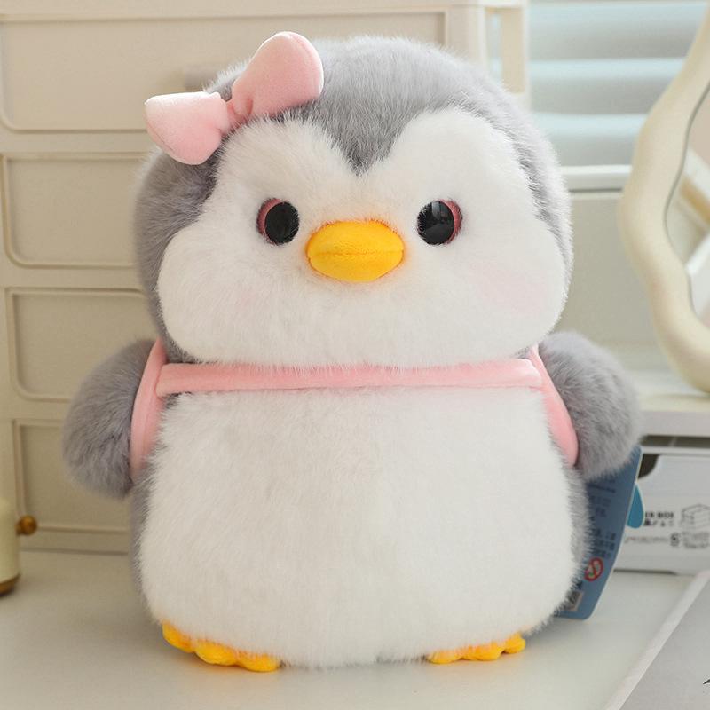 Cross-Border Penguin Backpack with Bowknot Plush Toy Figure