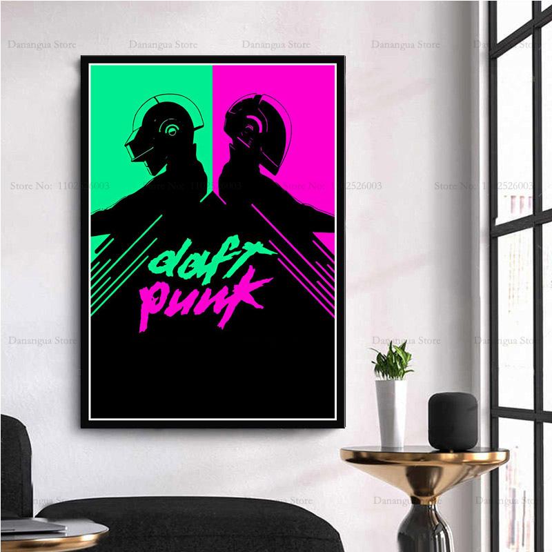 Abstrakt Daft Punk DJ Musikstjärna Konstverk Legend Moderna Affischtryck Väggkonst Canvas Målning Bild Foto Gåva Rum Heminredning