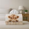 2D Flach 1 Stück Niedlicher Hochlandrind-Taschentuchboxhalter - Bauernhof-Kinderzimmer-Design, Party-Taschentuchbox, Multifunktional für Küche & Esszimmer, Strapazierfähiges Stoff-Servietten O