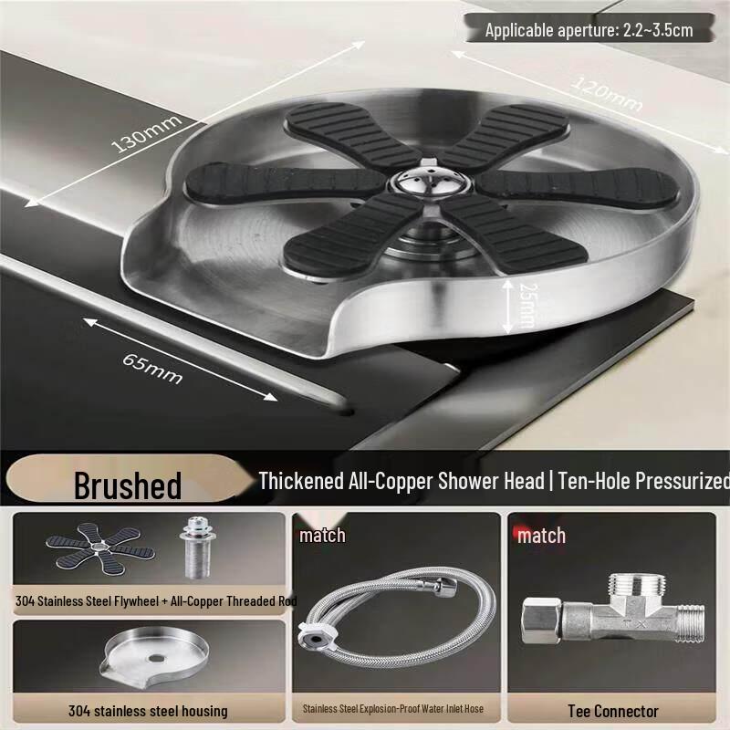 Yingtang Brushed Silver 304 Stainless Steel High-Pressure Glass Rinser