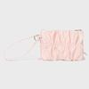 Clover Heart Shirred Ribbon Handle Pouch Light Pink