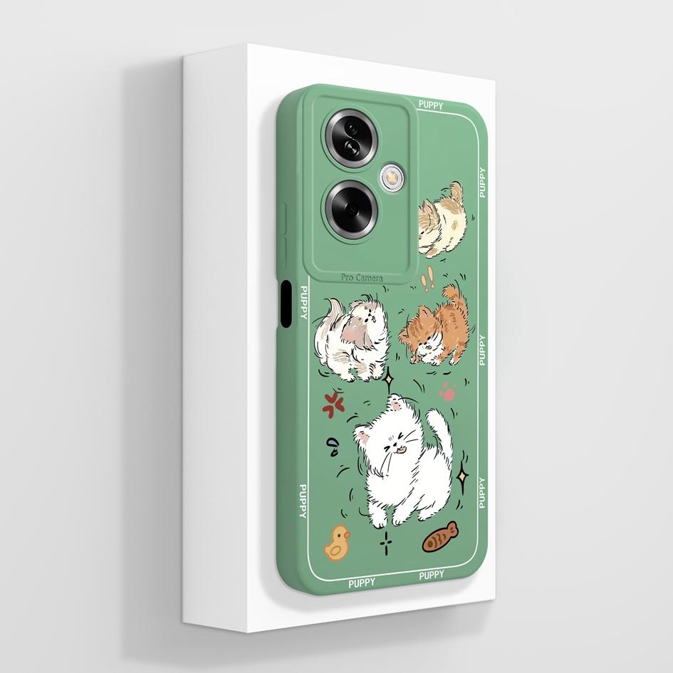 For OPPO A79 A77 A77s A78 A83 A91 A92 A93 A93s A94 A95 A96 4G 5G Phone Cases Lovely Panda Kitten Pattern Liquid Silicone Anti Slip Shell For OPPO Capa