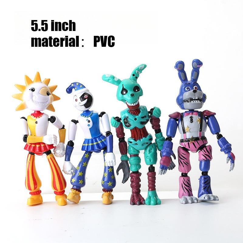 

4Pcs/Set FNAF Five Nights At Freddy s Action Figures Joint Movable Figure Toy PVC Collection Doll Toys