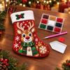 Christmas Ornament Making Set Faux Diamond Painting Stocking Kit, DIY Acrylic Craft Diy Kits for Home Decor Kids Adults, Snowman/Reindeer/Santa