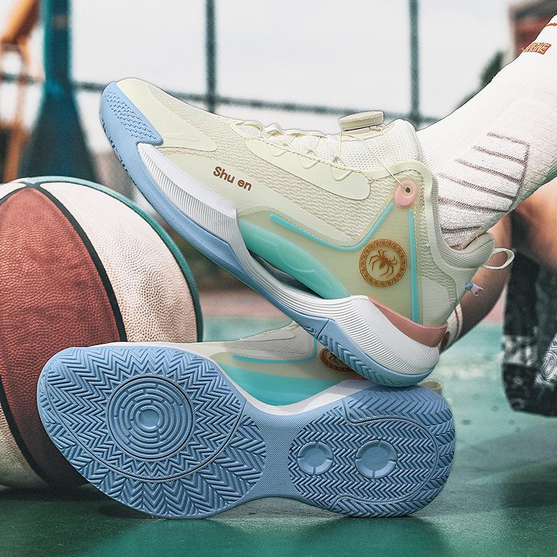 

High-top large-size basketball shoes for men s actual combat cushioning, non-slip, high breathability, youth rotating buckle sports shoes for women 36