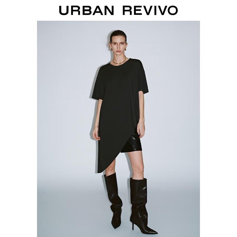 Женская простая повседневная футболка с неровными рукавами длиной семь восьмых M