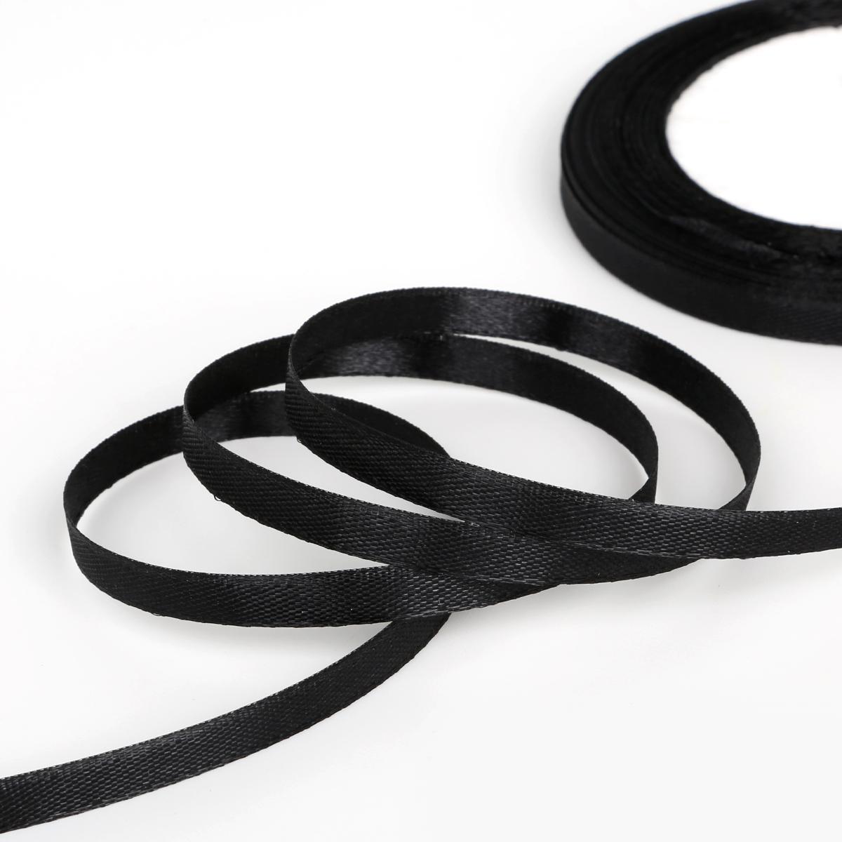 

25 ярдов атласные ленты для свадьбы, дня рождения, подарочная упаковка, рождественские принадлежности для Хэллоуина, фестиваля, ленты для рукоделия своими руками 7mm 25yards чёрный