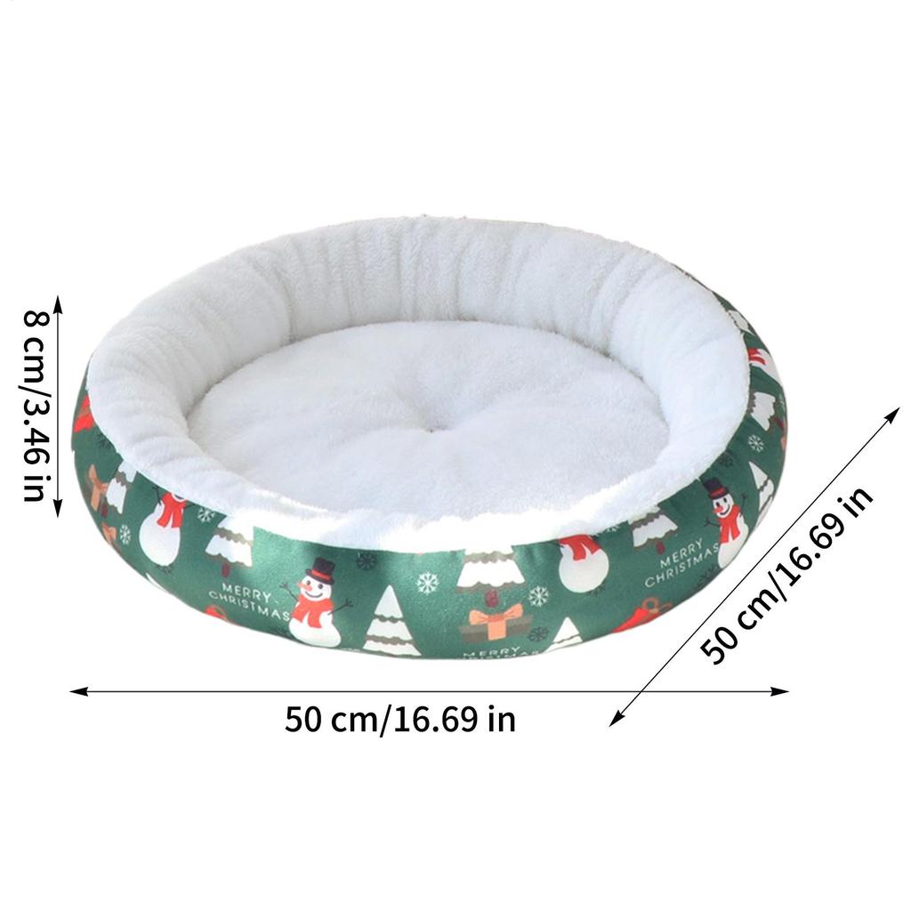 Fuzzy Cat Mat Christmas Calming Comfortable Pet Sofa Puppy Kitten Crate Kennel Bed For Home Dorm Bedroom Living Room Balcony