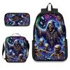Peripheral backpack, skull schoolbag, student backpack pencil case