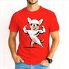 Cartoon Gym Chihuahua Tshirt Unisex Humor Dog Lover Graphic Tee Casual Short Sleeve Streetwear Tshirts