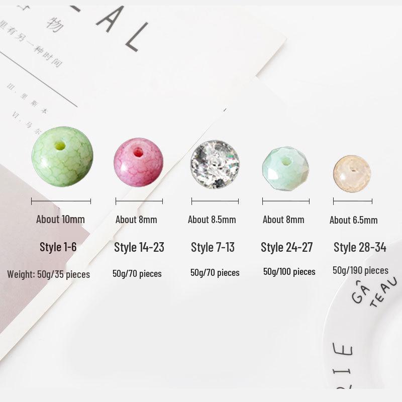 6.5-10mm Multicolor Glass Beads for DIY Bracelet and Necklace Jewelry Making