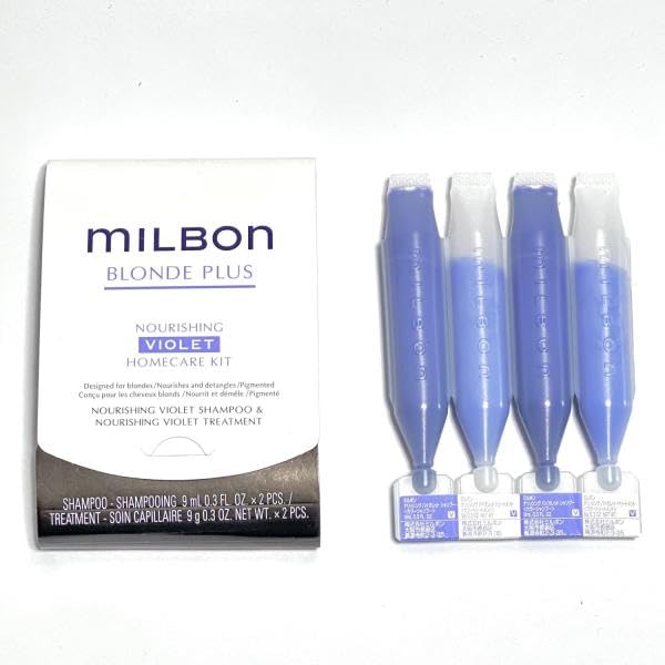 

Milbon Home Care Kit Питательный фиолетовый шампунь-лечение 9 мл x2 9 г x2 Global Milbon Blonde Plus Milbon & +