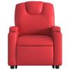 Massage Recliner with Rising Assistance Red Artificial Leather