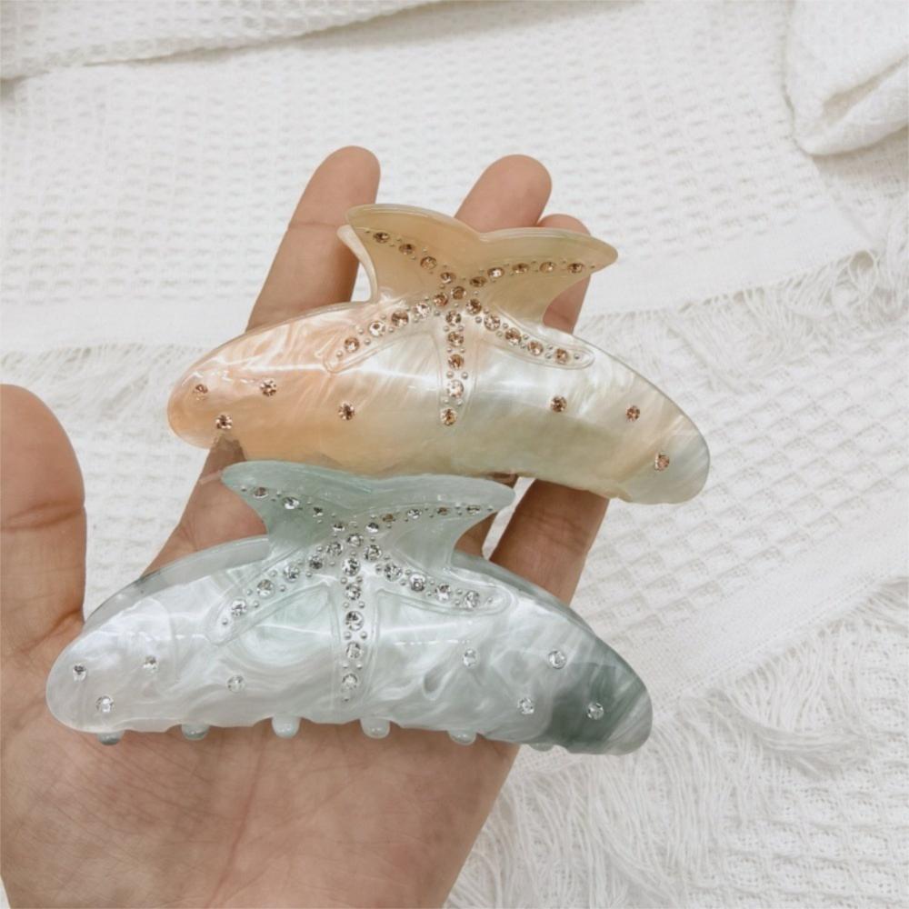 Fantasy Color Starfish Hair Clip Acetate Material Non Slip Hair Clip Beach Hair Clip Summer Season