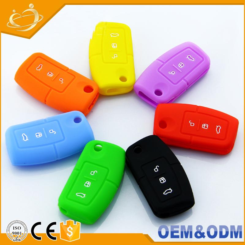 Hot Selling 3 Button Silicone Car Keyless Remote Key Case Bag Cover for Ford Focus
